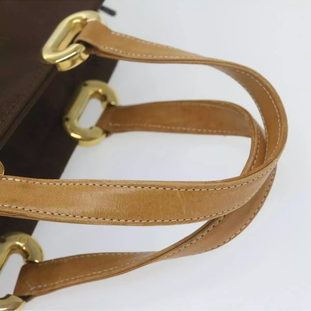 MCM Brown and Tan Satchel with Gold Hardware - Picture 7 of 16